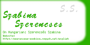 szabina szerencses business card